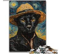 1000Pc Adults Jigsaw Puzzle Van Gogh Black Leopard Jigsaw Puzzles for Adults Family Interaction & Brain Challenge, Family Activity Challenge (Szie 26x38cm)