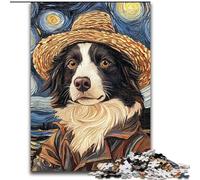 1000Pc Adults Jigsaw Puzzle Van Gogh Border Collie Adult Jigsaw Puzzles 1000 Pieces Perfect Christmas & New Year Gift, (Size 26x38cm)