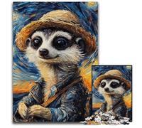 1000Pc Adults Jigsaw Puzzle Van Gogh Meerkat Difficult Puzzles for Adults Ideal for Lover, Perfect Christmas, New Year, Valentine's Gift 26X38CM/10.23x14.96inch