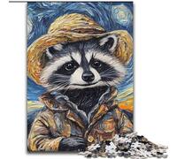 1000Pc Adults Jigsaw Puzzle Van Gogh Raccoon Wooden Jigsaw Puzzles size : 50x75cm Perfect Home Or Office Decor, Ideal