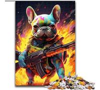 1000Pc Adults Jigsaw Puzzle Warrior Pug cardboard Jigsaw Puzzles Educational & Fun Indoor Game for Home Decor (Size 26x38cm)