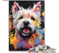 1000Pc Adults Jigsaw Puzzle West Highlands Graffiti Painting 1000 Piece Jigsaw for Birthdays, Holidays & Home Decor (Szie 50x75cm)