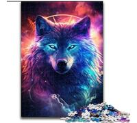 1000Pc Adults Jigsaw Puzzle Wolf Spaces Planet Sky Galaxy Jigsaw Puzzles Made of Wood, for Family & Friends, Brain-Teasing Challenge 1000pcs(50x75cm)