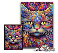 1000Pc Adults Jigsaw Puzzle Yellow Cat Difficult Puzzles for Adults 50x75 cm Brain Challenge Gift, Educational Activity for Teenagers