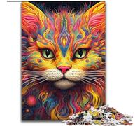 1000Pc Adults Jigsaw Puzzle Yellow Cat Jigsaw Puzzles 1000Pieces for Adults with Family Interactive Game, for Ages 14+ (Size 50x75 cm)