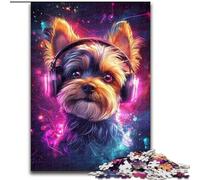 1000Pc Adults Jigsaw Puzzle Yorkshire Terrier Listening to Music Puzzles for Adults 26X38CM for Home Decor, Ideal Christmas & New Year Gift for Teenagers