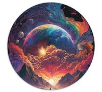 1000Pc Adults Round Jigsaw Puzzle Colorful Planet Exploding Impossible Jigsaw Puzzles for Adults Home Decor Gift, Brain Teaser Game (67.5x67.5cm)
