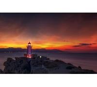1000pc Premium Jigsaw Puzzle - Every Piece is Unique - Challenging Adult Family Fun Game, Sea, Landscape, Rocks, Lighthouse, Greece 38x26CM