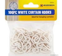 1000Pc White Curtain Plastic Hooks Ideal For Door & Window Hanging Curtains
