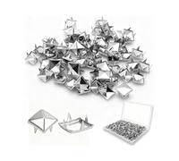 1000PCS 10mm 4-Prong Square Spikes, Metal Pyramid Studs for Crafts, Punk Style Rivets for Clothing Decoration, Jacket B