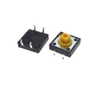 1000PCS 12x12x7.3 mm Tactile Switches Square Push Button Tact Switch 12 * 12 * 7.3 mm switch B3F-4055 12 * 12 * 7.3mm Black Yellow IDGTTLDF(Yellow)