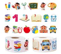 1000pcs 2 Rolls Kindergarten Graduation Sticker, 18 Designs Preschool Stickers Cartoon Teacher Reward Sticker Self Adhesive Decals for Kids Toddlers Crafts School Classroom Party Favors Multicolor
