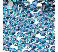 1000pcs 2mm Flat Back Non-Stick Rhinestone Crystal Diamantes Nail Art & Craft Scrapbooking Embellishments 90 Available Colours (2mm, AB Foiled Dark Blue #A32)