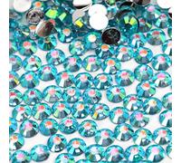 1000pcs 2mm Flat Back Non-Stick Rhinestone Crystal Diamantes Nail Art & Craft Scrapbooking Embellishments 90 Available Colours (2mm, AB Foiled Blue #A28)