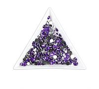 1000pcs 2mm Flat Back Resin Rhinestones Bling Crystal Diamantes for Nail Art & Craft (2mm, Violet)
