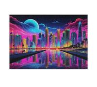 1000pcs(38x26cm) Puzzles for Teenagerss Miami Skyline Adult Puzzles Brain Teaser Game Stress Reliever Deal As Gifts for The Whole Family 1000pcs(38x26cm)