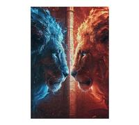 1000pcs(38x26cm) Rompecabezas Para Adolescentes Blue Vs Red Lions Epic Battle Rompecabezas Juguetes Antiestrés Regalos Para Mujeres Es Ideal Como Regalo 1000pcs(38x26cm)