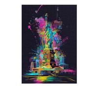 1000pcs(38x26cm) Rompecabezas Para Adolescentes Colorful Statue of Liberty Art Print Rompecabezas Para Adultos Juego De Ingenio Regalo De Cumpleaños Ayuda A Ejercitar El Cerebro 1000pcs(38x26cm)