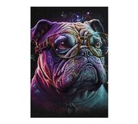 1000pcs(38x26cm) Rompecabezas Para Adolescentes Cosmic Pug Glasses Art Print Rompecabezas Juguetes Antiestrés Regalos Para Mujeres Es Ideal Como Regalo 1000pcs(38x26cm)