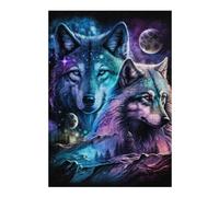 1000pcs(38x26cm) Rompecabezas Para Adolescentes Galactic Wolf Duo Rompecabezas Juguetes Antiestrés Regalos Para Mujeres Es Ideal Como Regalo 1000pcs(38x26cm)