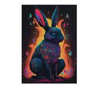 1000pcs(38x26cm) Rompecabezas Para Adolescentes Glowing Neon Rabbit Art Print-1 Rompecabezas Juguetes Antiestrés Decoración Del Hogar Juego Desafiante Regalos 1000pcs(38x26cm)