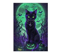 1000pcs(38x26cm) Rompecabezas Para Adolescentes Halloween Black Cat with Jack-o'-lanterns Rompecabezas Para Adultos Juego De Ingenio Regalo De Cumpleaños Ayuda A Ejercitar El Cerebro 1000pcs(38x26cm)