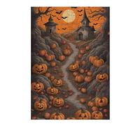1000pcs(38x26cm) Rompecabezas Para Adolescentes Halloween Pumpkin Pathway Rompecabezas Familiar Juego Regalos Para Mujeres Diversión En Casa Actividades, 1000pcs(38x26cm)