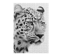 1000pcs(38x26cm) Rompecabezas Para Adolescentes Jaguar Face Black And Whit Rompecabezas Familiar Juego Regalos Para Mujeres Diversión En Casa Actividades, 1000pcs(38x26cm)
