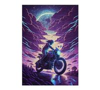 1000pcs(38x26cm) Rompecabezas Para Adolescentes Motorcycle Ride Through Stormy Skies Rompecabezas Para Adultos Juego Familiar Una Obra De Arte Regalos Únicos Para Cumpleaños