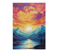 1000pcs(38x26cm) Rompecabezas Para Adolescentes Sunset Mountain Lake Landscape Rompecabezas Juguetes Antiestrés Decoración Del Hogar Juego Desafiante Regalos 1000pcs(38x26cm)