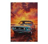 1000pcs(38x26cm) Rompecabezas Para Adolescentes Vintage Muscle Car Sunset Rompecabezas Para Adultos Juego Familiar Una Obra De Arte Regalos Únicos Para Cumpleaños