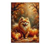 1000pcs(38x26cm) Rompecabezas Para Adultos Y Adolescentes Autumn Pomeranian Pumpkin Scene Rompecabezas Familiar Desafío Difícil Desafío Difícil 1000pcs(38x26cm)