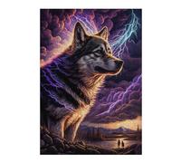 1000pcs(38x26cm) Rompecabezas Para Adultos Y Adolescentes Wolf Spirit Lightning Art Print Rompecabezas Familiar Desafío Difícil Desafío Difícil 1000pcs(38x26cm)
