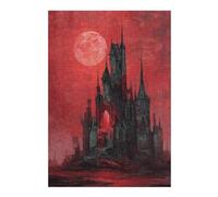 1000pcs(38x26cm) S Jigsaw Puzzles for Teenagerss Gothic Castle with Blood Moon Jigsaw for Adults DIY Toys Pattern Assembly Challenging Game Gifts 1000pcs(38x26cm) S