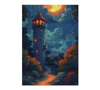 1000pcs(38x26cm) S Jigsaw Puzzles for Teenagerss Jigsaw Magical Forest Pathway with Tower Jigsaws for Adults Fun Games Perfect Decoration Deal As Gifts for The Whole Family 1000pcs(38x26cm) S