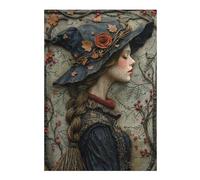 1000pcs(38x26cm) S Jigsaw Puzzles Witch's Hat with Rose Jigsaw Puzzle Hands-on Game Perfect Decoration Unique Gifts for Birthday And Christmas 1000pcs(38x26cm) S