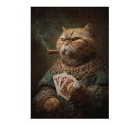 1000pcs(38x26cm) S Jigsaws Adults Puzzles Royal Cat with Cigar And Cards-2 Teenagers Puzzles Relaxing Games Presents for Women for Is Ideal As A Gift 1000pcs(38x26cm) S
