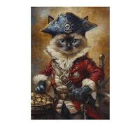 1000pcs(38x26cm) S Puzzles for Teenagerss Pirate Cat Captain Portrait-2 Jigsaw Brain Teaser Game For Family Fun Deal As Gifts for The Whole Family 1000pcs(38x26cm) S