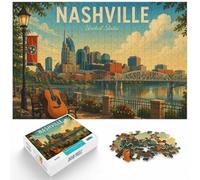 1000pcs (40x28cm) 1000 Piece Jigsaw, Nashville Tennessee Travel Poster