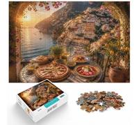 1000pcs (40x28cm), Adult Puzzle, 1000 Pieces, Italian Coastal Feast