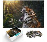 1000pcs (40x28cm), Paper Puzzle, 1000 Pieces, Angry Wild Tiger Poster | For Christmas and winter evenings: Adult jigsaw puzzle with 1000 pieces; for quieter moments across Christmas and New Year.