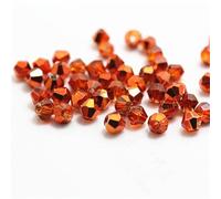 1000pcs 4mm Bicone Crystal Beads Bulk Beaded Wholesale Beads Mix Lot Faceted Crystal Glass Beads Beads for Jewelry Making (Ran Orange)
