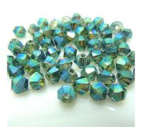 1000pcs 4mm Bicone Crystal Beads Bulk Beaded Wholesale Beads Mix Lot Faceted Crystal Glass Beads Beads for Jewelry Making (Clear Green)