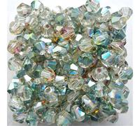 1000pcs 4mm Bicone Crystal Beads Bulk Beaded Wholesale Beads Mix Lot Faceted Crystal Glass Beads Beads for Jewelry Making (Rose Green)