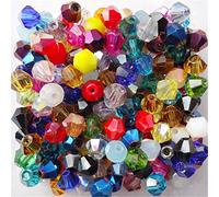 1000pcs 4mm Bicone Crystal Beads Bulk Beaded Wholesale Beads Mix Lot Faceted Crystal Glass Beads Beads for Jewelry Making (Mixed)