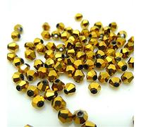 1000pcs 4mm Bicone Crystal Beads Bulk Beaded Wholesale Beads Mix Lot Faceted Crystal Glass Beads Beads for Jewelry Making (Shining Golden)