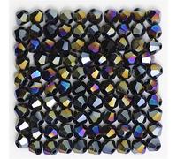 1000pcs 4mm Bicone Crystal Beads Bulk Beaded Wholesale Beads Mix Lot Faceted Crystal Glass Beads Beads for Jewelry Making (Black ab)
