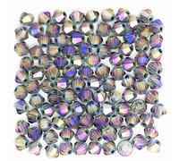 1000pcs 4mm Bicone Crystal Beads Bulk Beaded Wholesale Beads Mix Lot Faceted Crystal Glass Beads Beads for Jewelry Making (Clear Purple)
