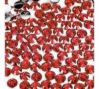 1000pcs 4mm Flat Back Non-Stick Rhinestone Crystal Diamantes Nail Art & Craft Scrapbooking Embellishments 90 Available Colours (4mm, Red #33)