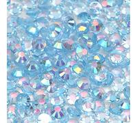 1000pcs 4mm Flat Back Non-Stick Rhinestone Crystal Diamantes Nail Art & Craft Scrapbooking Embellishments 90 Available Colours (4mm, AB Glassy Blue #A36)